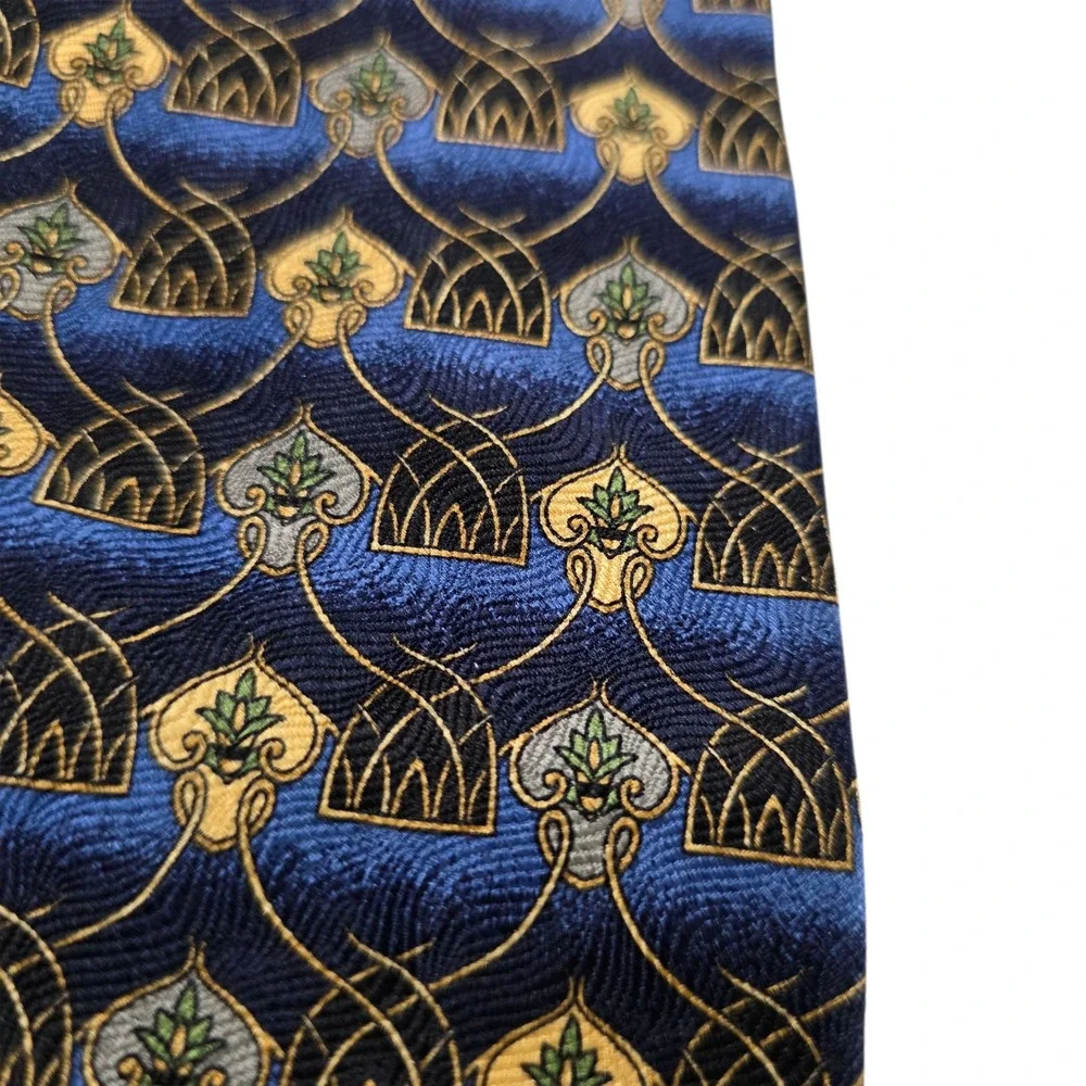 Robert Talbott Lindsay Odom Mens Necktie Blue Floral Silk Hand Sewn‎ USA Boho